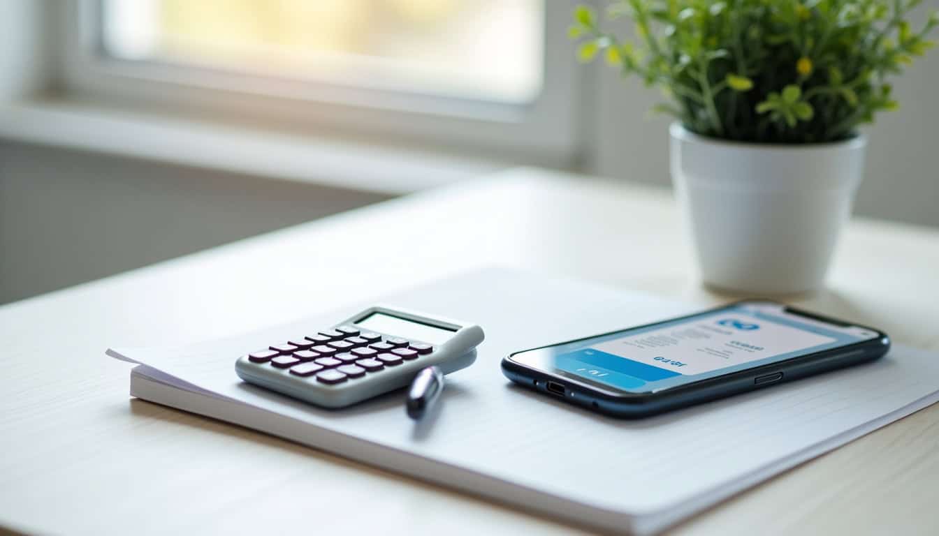 Auto-entrepreneur utilisant son application bancaire pour suivre ses finances