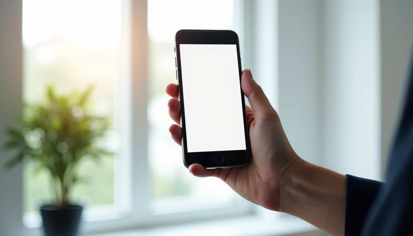 Personne tenant un téléphone avec l