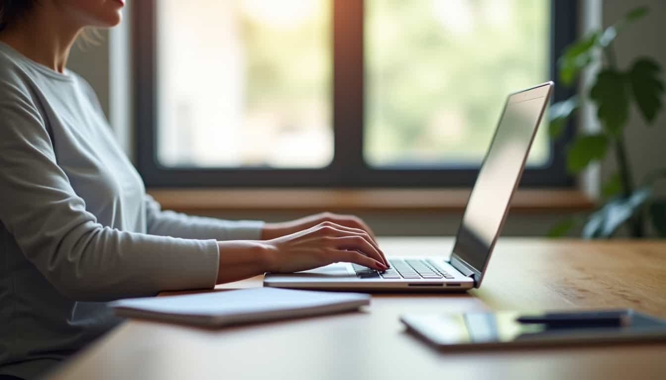 Personne utilisant un ordinateur pour accéder à l