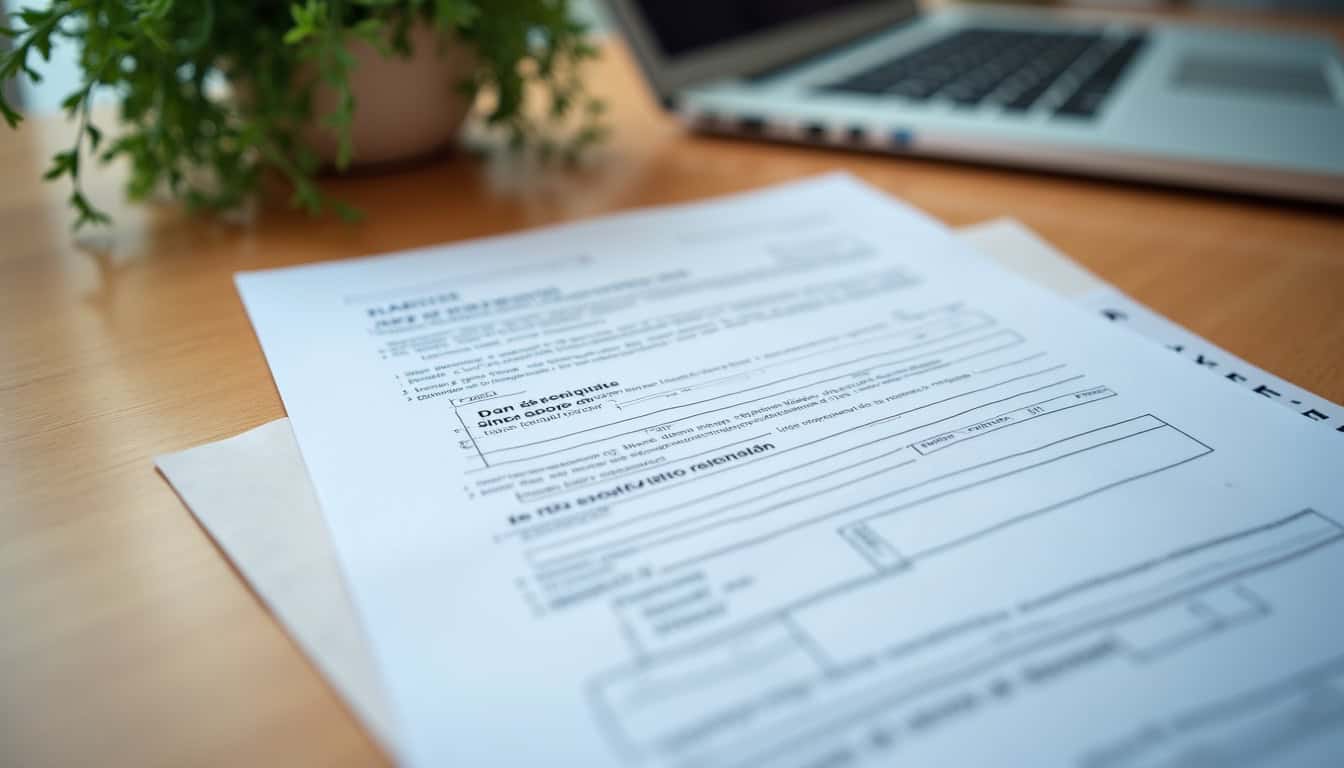 Photographie d’un dossier de demande de rachat d’assurance vie avec pièce d’identité, formulaire et RIB