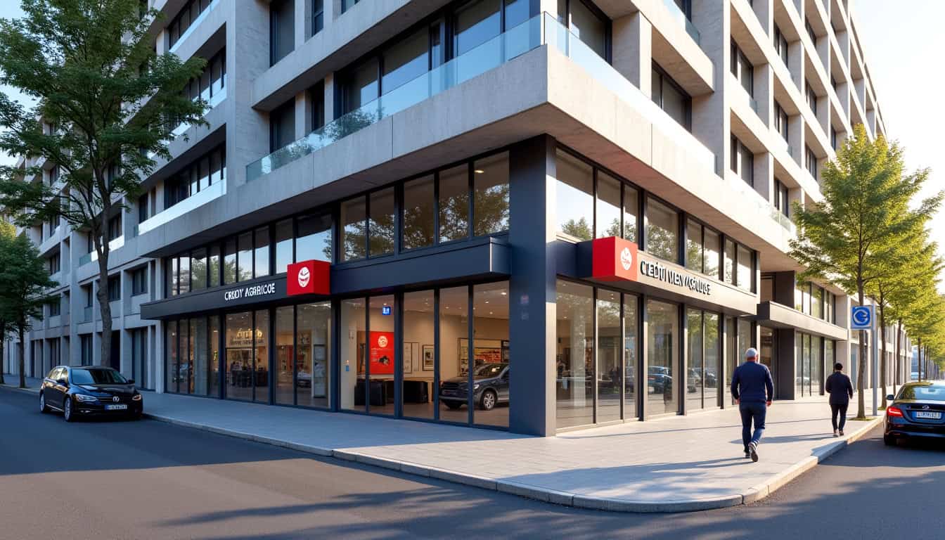 Vue extérieure de l’agence Crédit Agricole située 113 avenue Henri Barbusse à Drancy